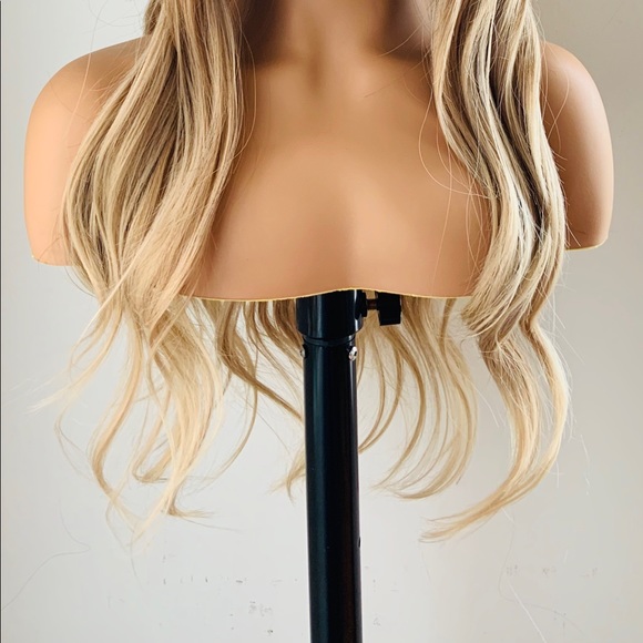 Very Pretty Ombre Golden Brown Synthetic Wig with Bangs - Picture 9 of 11
